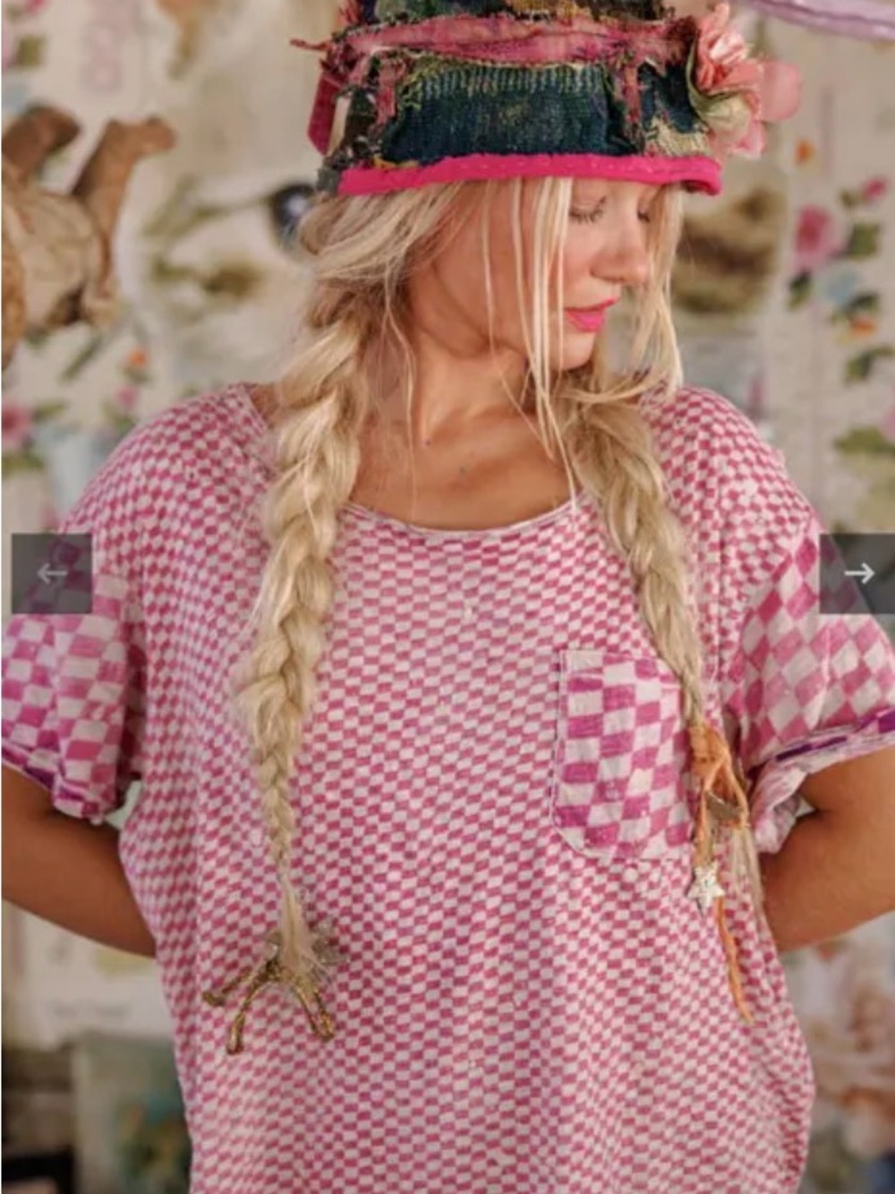 Magnolia Pearl Too Sweet Checker Pocket Tee